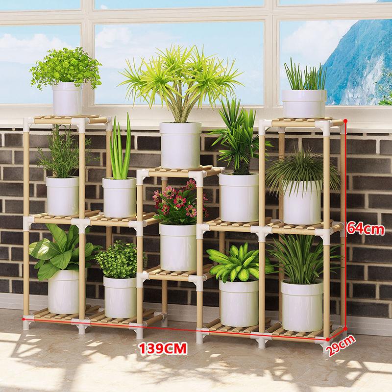 Solid Wood Flower Stand DIY Splicing Shelf Potted Flower Display Rack Now Style Furniture  for Family