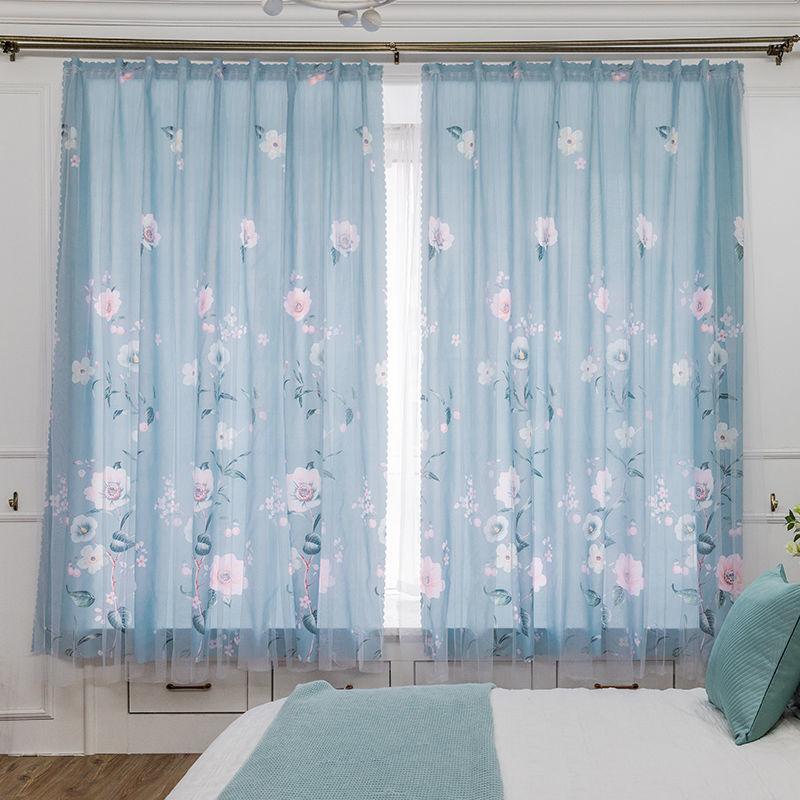 Simple Velcro Shading Curtain Bedroom Rental Room Balcony Window Shading Cloth Curtain Gauze