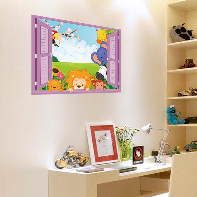 [Wall sticker ]3d Fake Window Landscape Art Wall Stickers For Kids Rooms Nursery Children Bedroom De