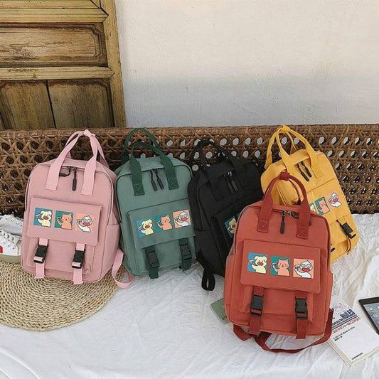 Cute Backpacks Women Waterproof Backpack Nylon Lovely Cartoon Daily Travel Softback Mochila Escolar