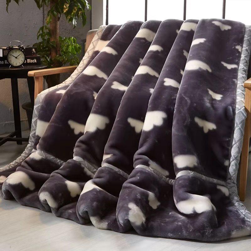 Double Layer Plus Fleece Coral Fleece Thick Warmth and Fluffy Super Soft Flannel Blanket Double Layer Winter Mink Plus Fat Quilt Single Double Blanket