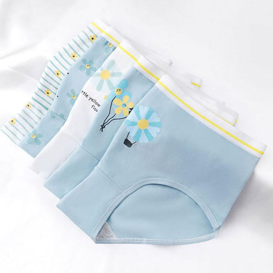 5 Pairs of 95% Cotton Women's Mid-waist Cotton Underwear Antibacterial Crotch Women's Underwear Korean Sexy Briefs