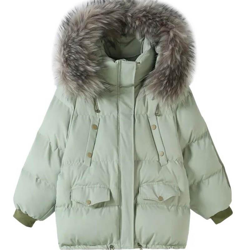 Women's Short Cotton Down Jacket Loose Casual Bread Jacket Thickened Student Jacket