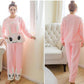 Autumn and Winter Flannel Plus Size Women's Pajamas Long-sleeved Trousers Thickened Plus Velvet Home Service