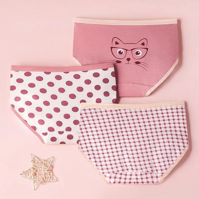 3pc/lot Cotton Panties for Kid Girls Cartoon Soft Underwear Panties Children Teenage Briefs Comfortable Underpants