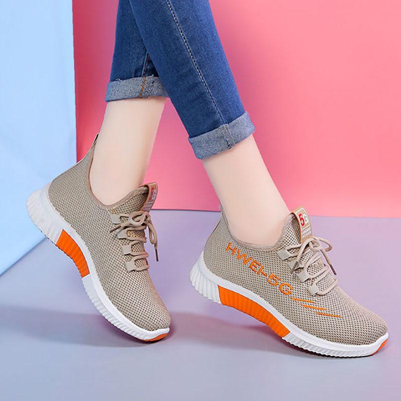 Spring and Autumn Sports Shoes Women's Lightweight All-match Casual Casual Breathable Soft-soled Running Shoes Sneakers