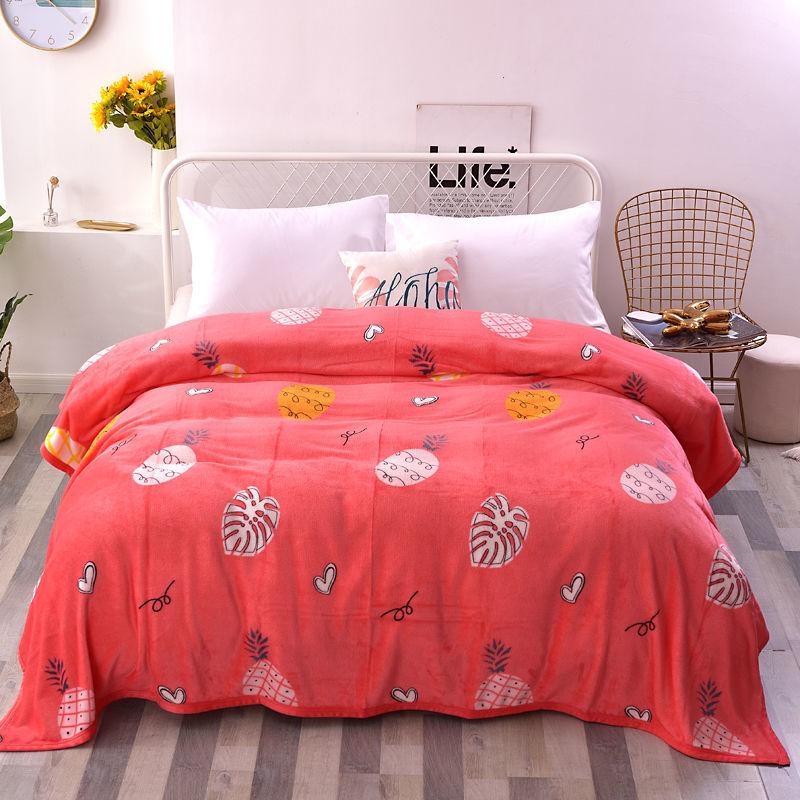 Flannel Blanket Sheet Coral Fleece Blanket Thin Napping Blanket Winter Thickening Warm Velvet Quilt