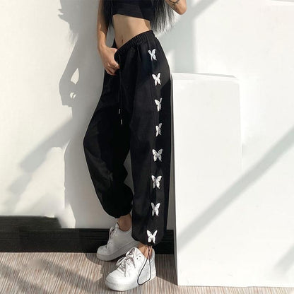 Gray Sweatpants Loose-fitting Pants fleece Autumn and Winter Korean Style High-waist Casual Pants Thin Trousers Women's Trend