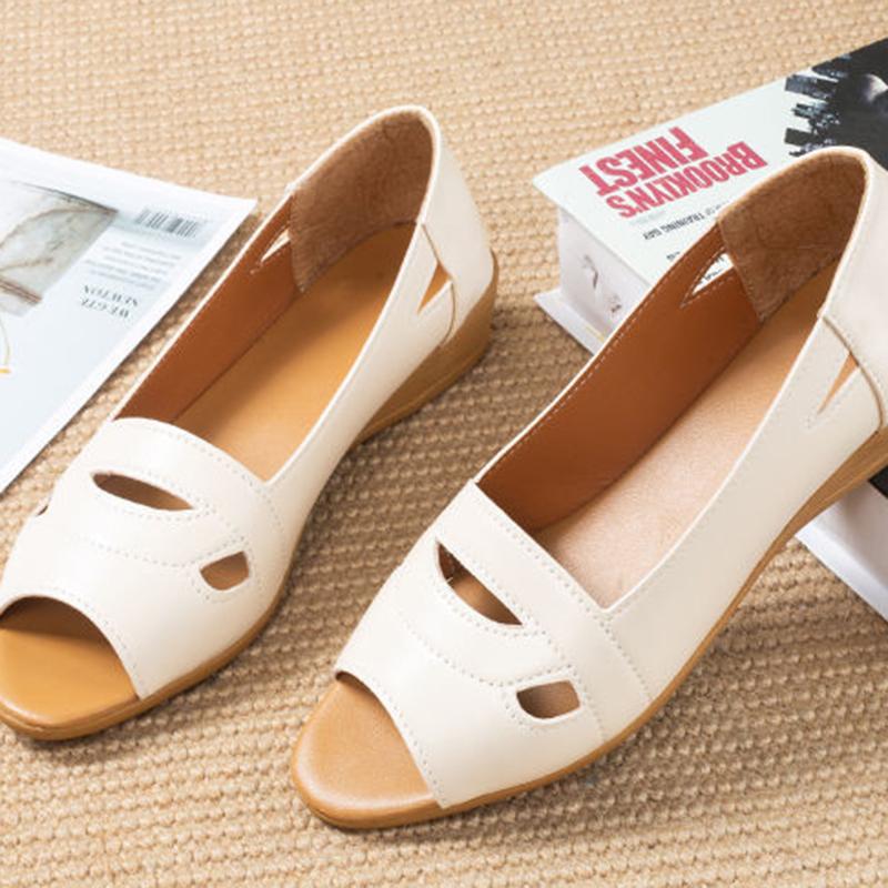 Sandals Female Fish Mouth Shoes Slope Heel Non-slip Comfortable Soft Bottom Female Middle-aged Mother Shoes All-match Trend Women's Shoes