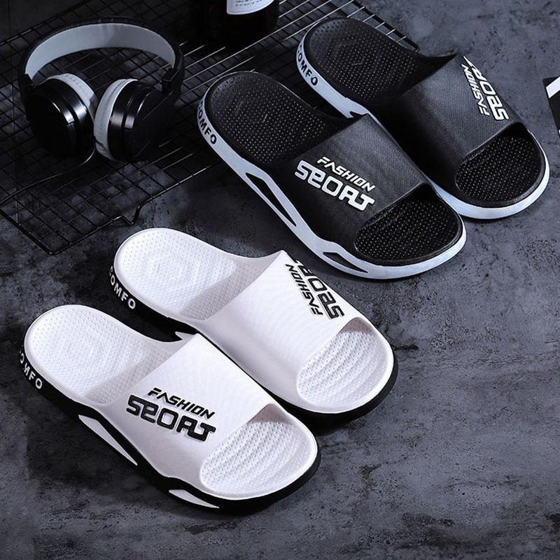 Korean Style Men's Slippers Trendy Outer Wear Home Bathroom Non-slip Sandals Women's Summer Thick Bottom Wear-resistant Sandals and Slippers