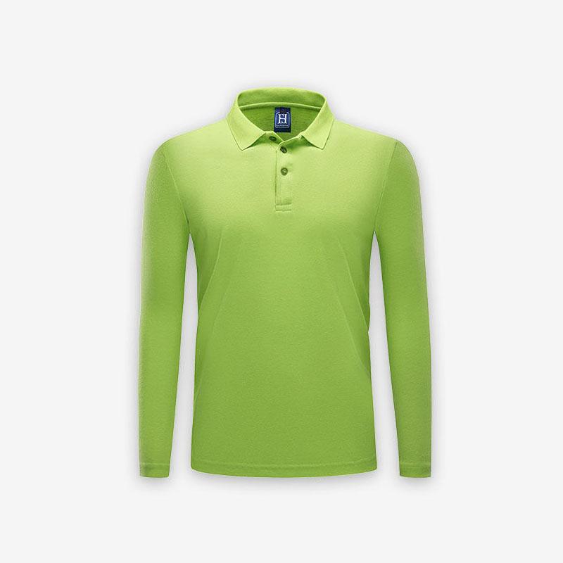 Fall Long-sleeved POLO Shirt Solid Color Lapel Long-sleeved T-shirt Can DIY Text and Patterns