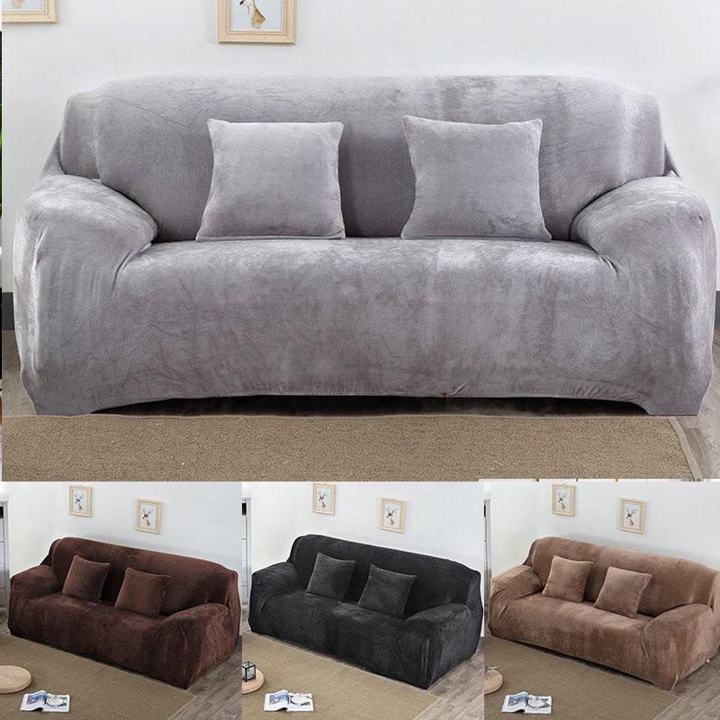 Thicken Plush Elastic Sofa Covers for Living Room Universal All-inclusive Sectional Couch Cover Sofa Cover 1/2/3/4 seater