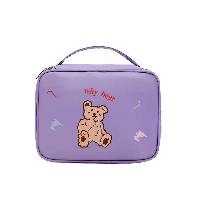 Portable Outing Storage Bag Travel Cosmetic Bag Portable Korean Wash Bag Large Capacity Cosmetic Storage Female Bag Cartoon Pattern Bag