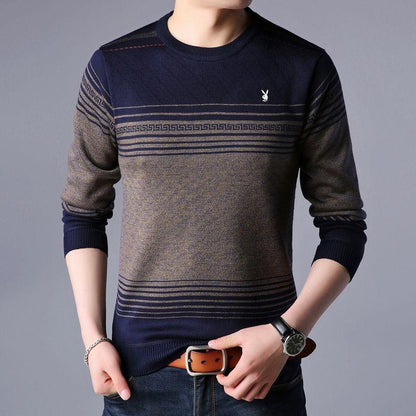 2019 Male Pullover Sweater Men Knitted Jersey Striped Sweaters Mens Knitwear Clothes Sueter Hombre