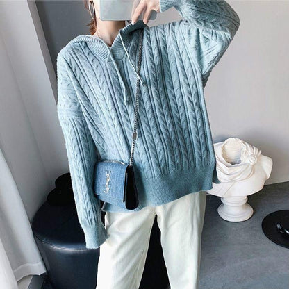 Autumn and Winter Loose Wild Sweater Bottoming Shirt  Long Sleeve Round Neck Sweater Women's