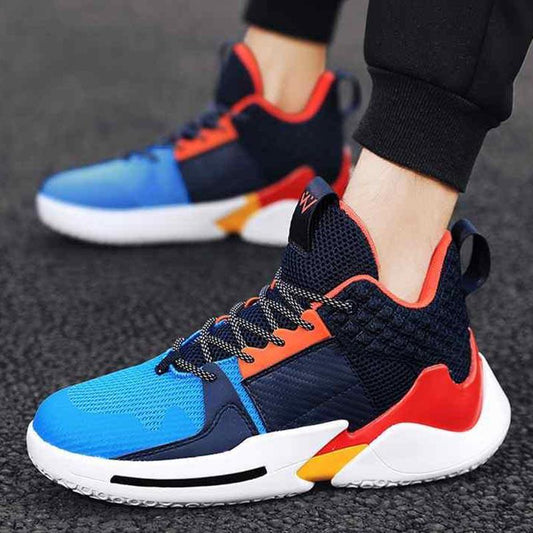 Plus Size 39-45 Summer Men High-top Sneakers Women Casual Running Basketball Shoes Students Breathable Shockproof Non-slip Shoes