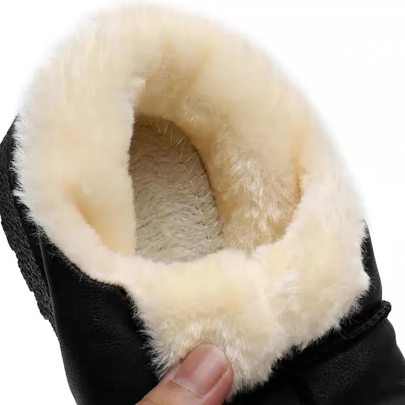 Winter Women's Cotton-padded Shoes Waterproof Non-slip Plus Velvet Warmth Thick-soled Peas Cotton Shoes Moccasin Shoes