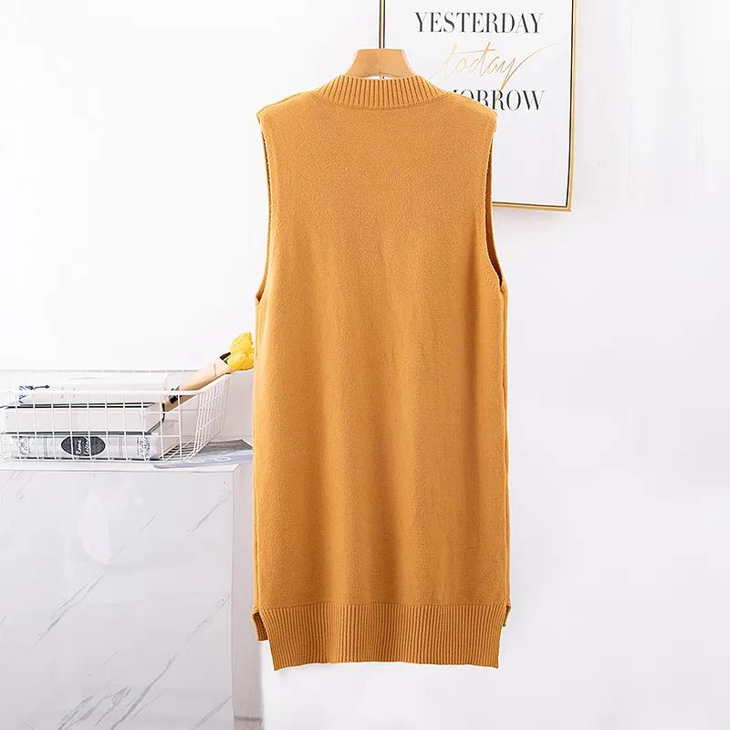 Women's Spring and Autumn Knit Sweater Vest Vest Korean Version Loose V-neck Waistcoat Sleeveless Sling All-match Sweater Women