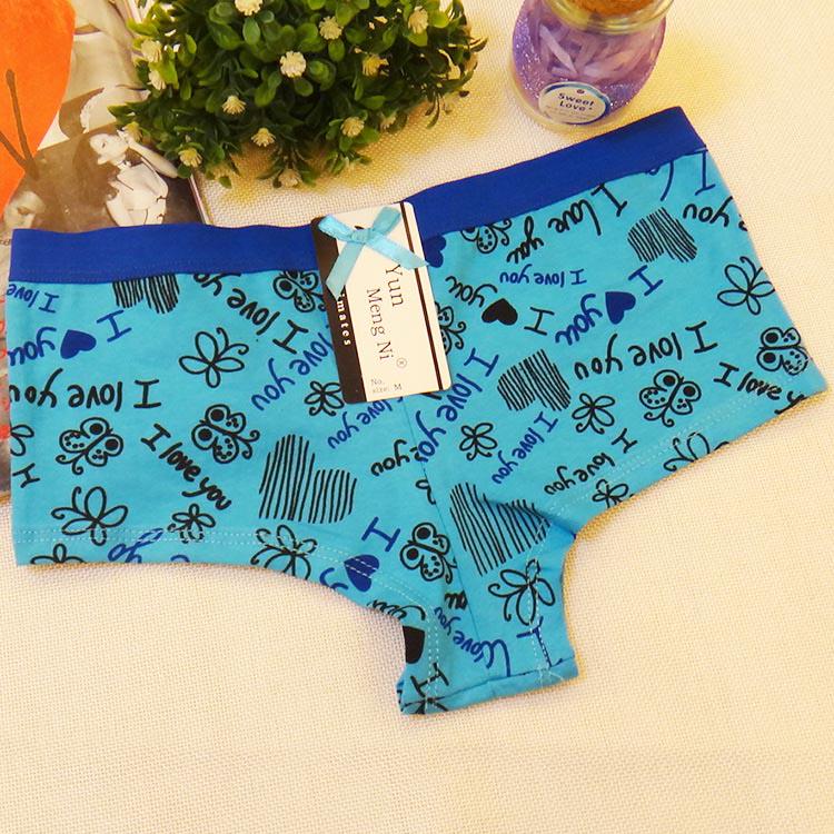 6 Pcs Woman Underwear Print Boyshort Sexy Briefs Cute Girls Panties Ladies Cotton Knickers