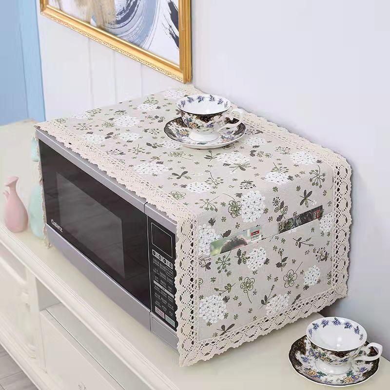 Oven Cover Oil-proof and Waterproof Fabric Microwave Oven Dust Cover Microwave Oven Curtain Micro TV Cover Refrigerator Dust Cover