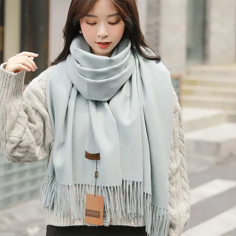 Scarf Women's Winter Warmth Solid Color Thick High-end Autumn Shawl Dual-use Versatile Neck and Collar