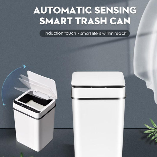 18 Liters Smart Sensor Trash Can Household with Lid Bathroom Kitchen Living Room Toilet Automatic Thickening Increase Trash Can Battery Type