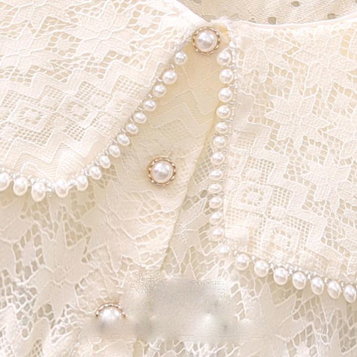 0-24M Baby Girls Dress Newborn White Lace Tutu Party Wedding Dress Toddler Princess Costumes Elegant Puff For Infant Girls