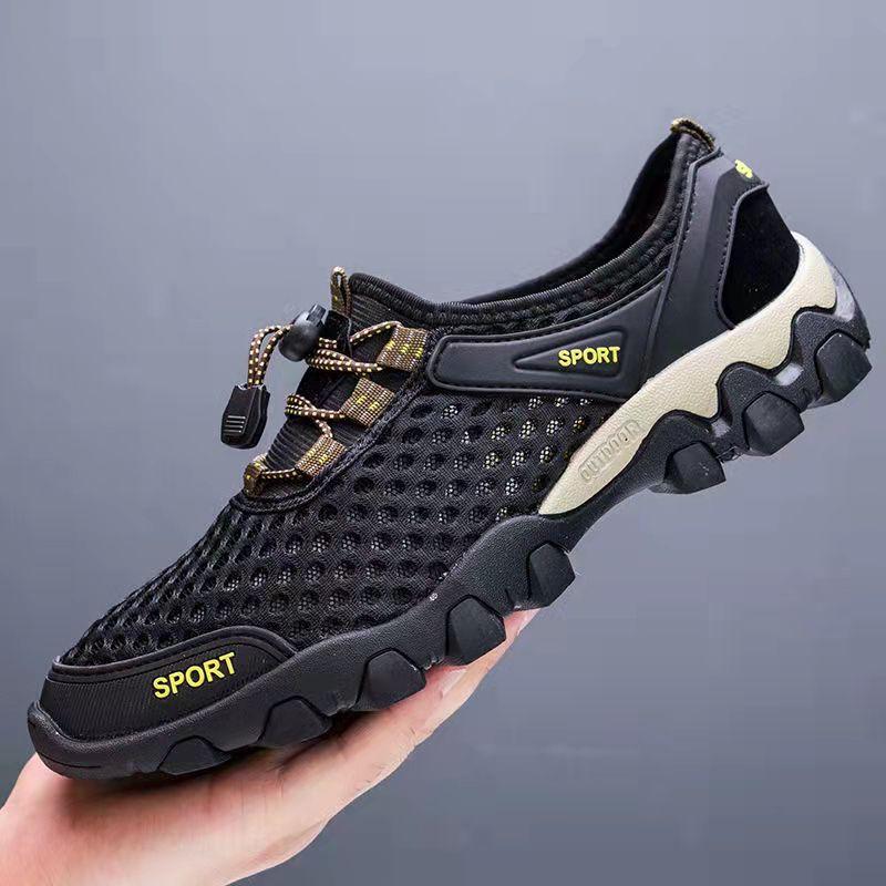 Summer Men's Shoes Breathable Openwork Net Shoes Outdoor Water Sports Shoes Korean Version of The Wild Casual Shoes Dad Fitness Shoes