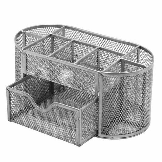 Multifunctional Iron Pen Holder Mesh Storage Box Mesh Hollow Pen Pot Makeup Brushes Storage Desk Pen Holder