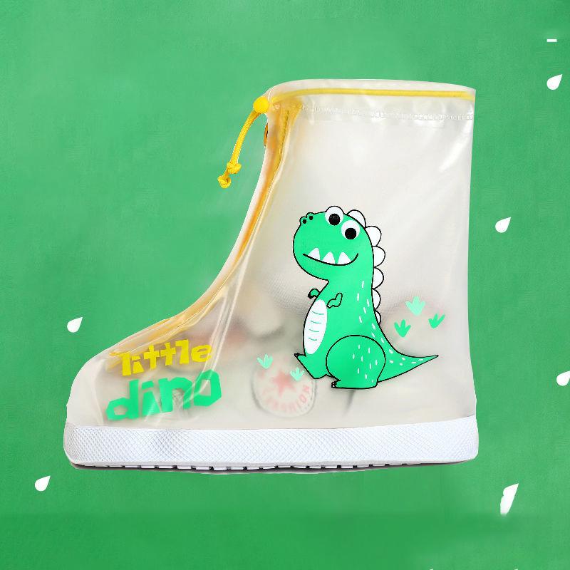 Children's Rain Boot Cover Non-slip Thick Wear-resistant Female Baby Transparent Waterproof Elementary School Water Shoe Cover Cartoon Portable Boy