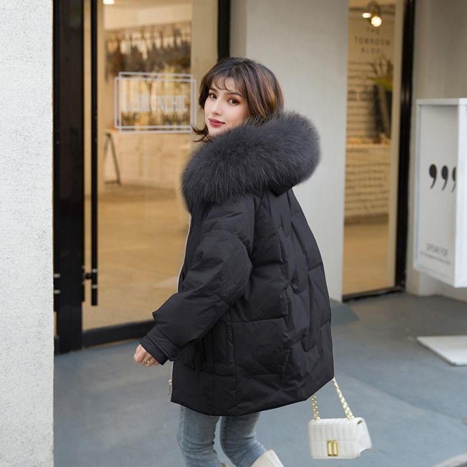 Women's Down Jacket Winter Plus Down Thickening Warm White Duck Down Jacket Fashion Fur Collar Hooded Parka clothing