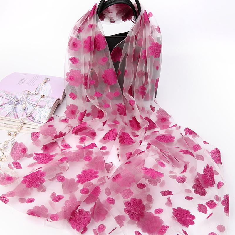 Scarf Women Fashion Flowers Scarves Elegant Lady's Beach Cove Up Winter Scarf for Women Shawl