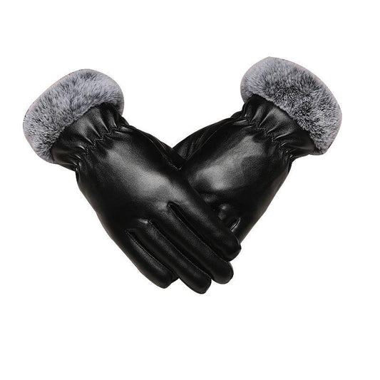 Cotton gloves Windproof gloves Winter Warm gloves Leather gloves Woman Trend fashion gloves Plush