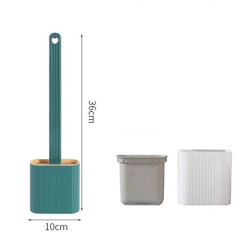 Toilet Brush Set No Dead Ends Wall-mounted Household Free Punch Wall-mounted Racks Creative Silicone Toilet Brush