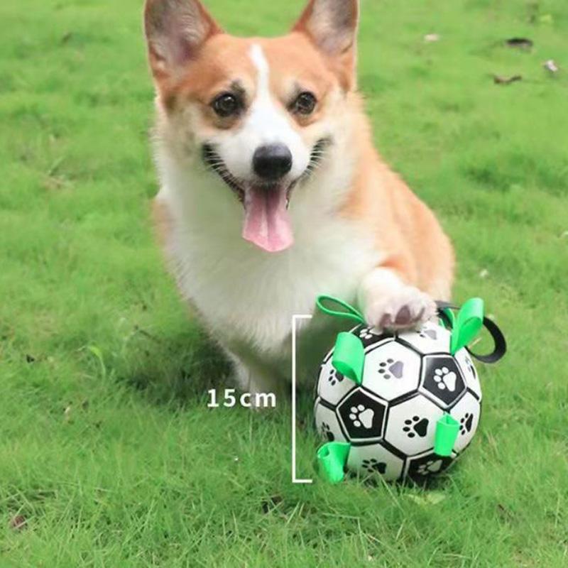 Dog Football Pet Bite with Toy Ball Puppies Play Resistance To Relieve Boredom Training Dog Artifact Dog Supplies Outdoor Play Fun Ball for Large Dogs