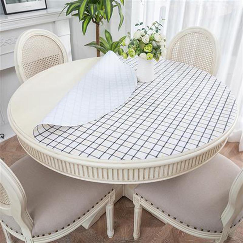 Nordic Opaque Round Table Cloth Waterproof Oil-proof and Scald-proof Disposable Round Table Mat Household Pvc Round Table Mat