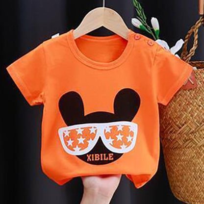 Summer Kids Cute Printing T Shirts Short Sleeve Tops Korean Style O-neck Loose T Shirts For Children Girls and Boys