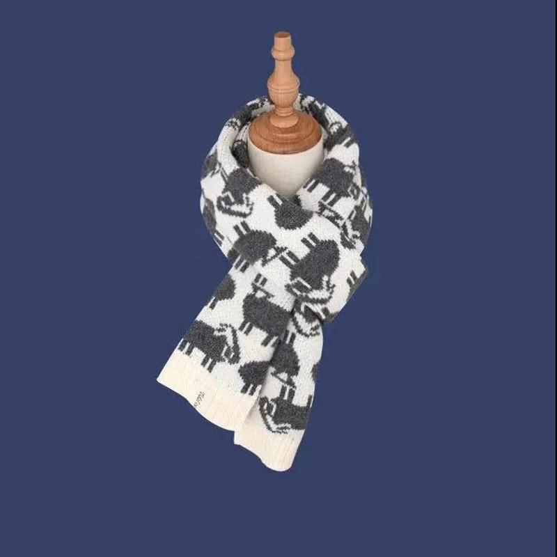 Scarf Female Winter Korean Fashion Printing Woven Scarf Thick Warm Woolen Scarf Shawl