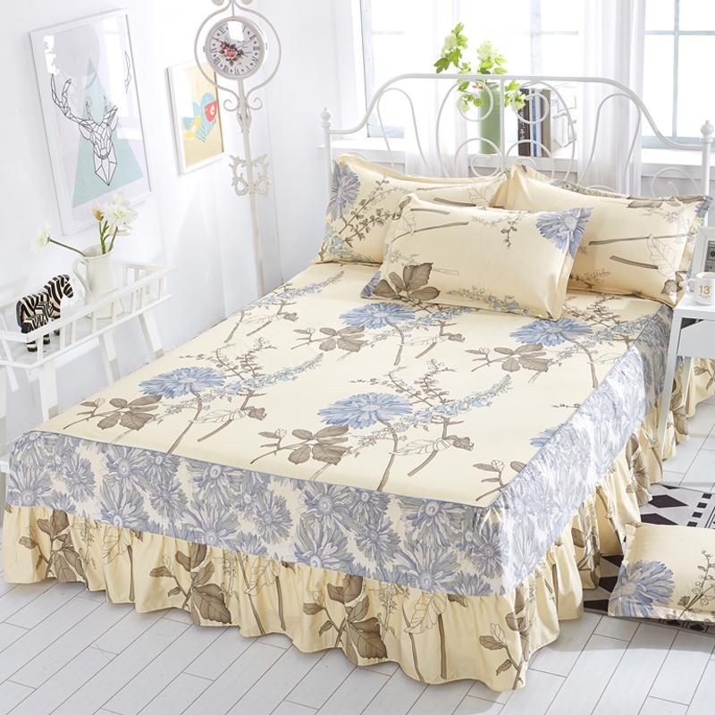 3 Pcs Set Student Dormitory Single Bedding Sheet Printed Bedding Sheet + Pillowcase