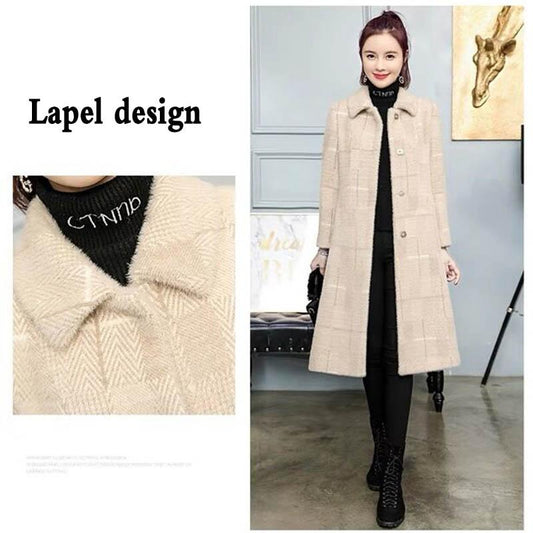 Mink Velvet Long Section Plus Cotton Thickening Slimming Fashion Casual Jacket Women