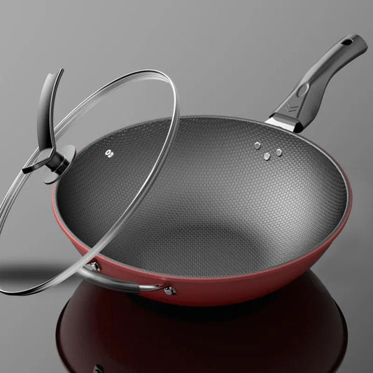 Wok Non-stick Pan Household Cooking Pan with Less Oily Smoke Iron Pan Induction Cooker Gas Universal