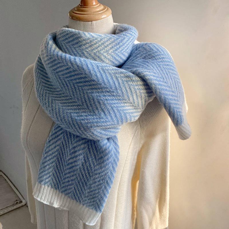 Lady Scarf Wool Knitted Scarf Winter Warm Soft Cotton Scarves for Women Men