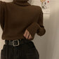 Turtleneck Sweaters Women Pullover Knitted Sweaters Plus Size Casual Solid Long Sleeve Sweater Coat Jumper Pullovers Fall Winter Women Sweater Jumper