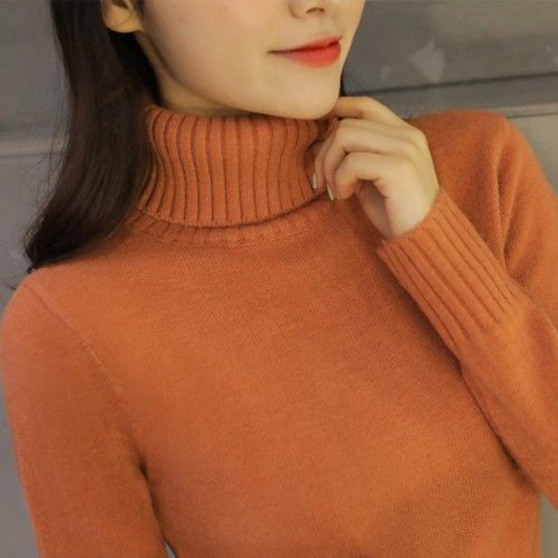 Autumn and Winter Turtleneck Sweater Female Long-sleeved Fashion Wild Warm Padded Bottoming Sweater