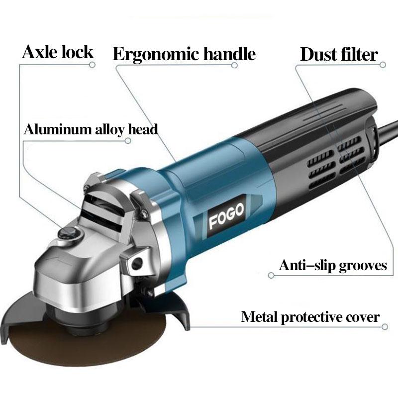 1600W Blue Knight Home Angle Grinder Deluxe Set Handheld Polisher Cutter Multi-function Electric Grinder