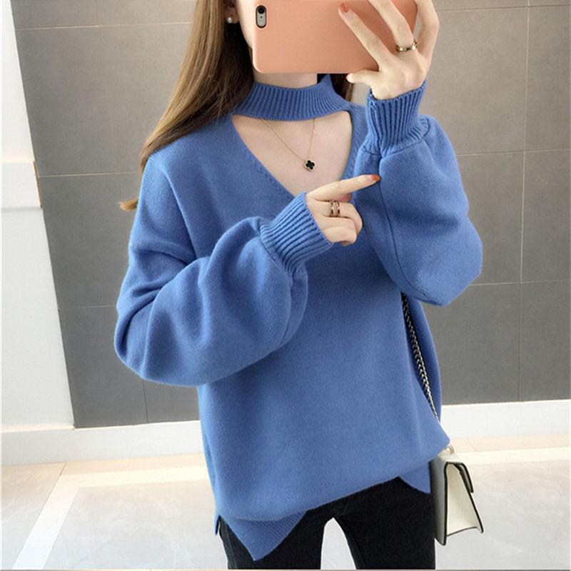 Thick O- Neck Women Sweater Streetwear Knitted Pullovers Top Autumn Winter Christmas Sweater Pull