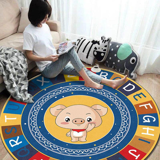 Round Carpet Fruit Styling Bedroom Living Room Cute Animal Pattern Computer Chair Swivel Chair Hanging Basket Mat Floor Mat Home