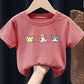 Summer Kids Cute Printing T Shirts Short Sleeve Tops Korean Style O-neck Loose T Shirts For Children Girls and Boys