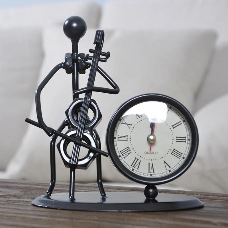 Nordic Music Triathlon Clock Creative Bedside Violin Guitar Clock Home Living Room Furnishing Clock