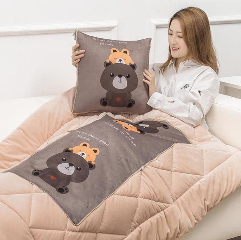 Winter Dual-purpose Pillow Coral Velvet Pillow Variable Quilt Home Sofa Pillow Car Warmth Artifact